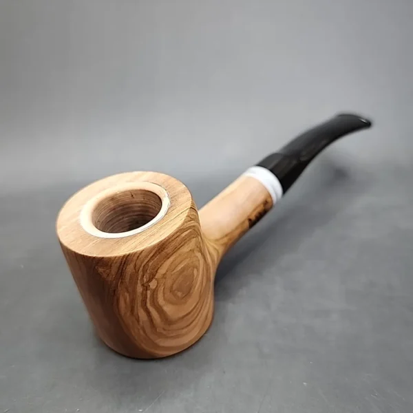 Dapper Olive Wood Meerschaum Lined Poker Estate Pipe - Image 4