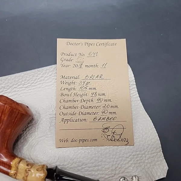 Doctor's Pipes by Roman Kovalev, Double Flash Smooth Dublin Estate Briar Pipe, Unsmoked - Image 4
