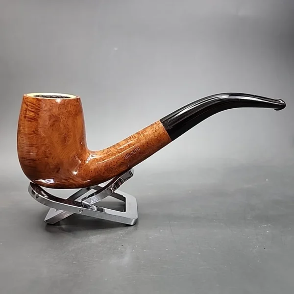 Hilson Magnum Meerschaum Lined Bent Billiard Estate Briar Pipe - Image 4