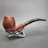 Dave Neeb Sandblasted Bent Egg Handmade Briar Pipe, New - Image 4