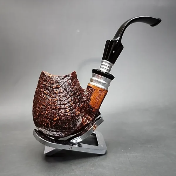 Mastro Beraldi Sandblasted Bent Egg Estate Briar Pipe, Unsmoked [SOLD] - Image 4