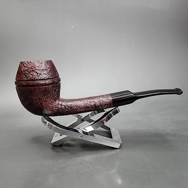 Morgan Workshop Sandblasted Bent Rhodesian Briar Pipe, New [SOLD] - Image 4