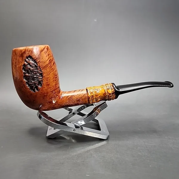 Butz Choquin Maitre Pipier Spot Carved Egg Estate Briar Pipe, French Estates [SOLD] - Image 4