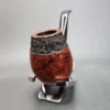 WO Larsen Partially Rusticated Bent Egg Estate Briar Pipe - Image 4