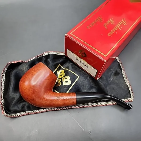 BBB Sovereign Smooth Bent Billiard Estate Briar Pipe, Unsmoked - Image 4