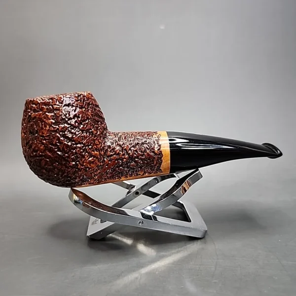 Ser Jacopo R1 Rusticated Straight Apple Estate Briar Pipe, Unsmoked - Image 5