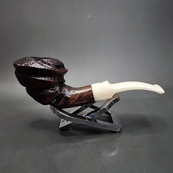 Mastro Geppetto Spiral Carved Horn Estate Briar Pipe, Unsmoked - Image 5