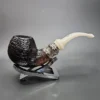 Ser Jacopo Pulchra Albus et Niger, Sandblasted Bent Apple Estate Briar Pipe, Unsmoked - Image 5