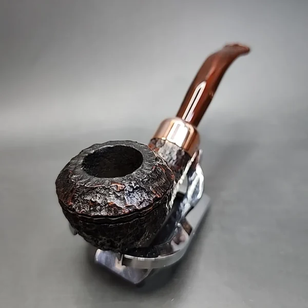 Peterson 2019 Christmas 999 Rusticated Bent Rhodesian Estate Briar Pipe, Irish Estates [SOLD] - Image 5