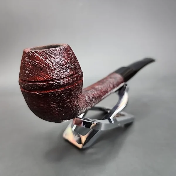 Morgan Workshop Sandblasted Bent Rhodesian Briar Pipe, New [SOLD] - Image 5