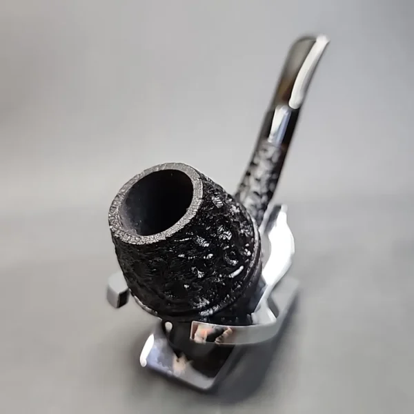 Chris Morgan Workshop Rusticated Bent Rhodesian Briar Pipe, New - Image 5