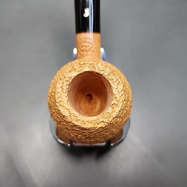Ser Jacopo Spongia R2 Rusticated Bent Apple Estate Briar Pipe, Unsmoked - Image 6