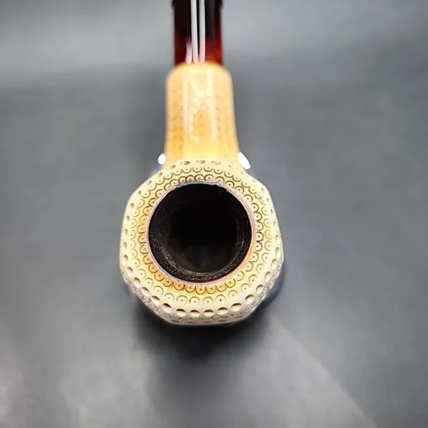 SMS lattice Bent Panel Estate Block Meerschaum Pipe - Image 6