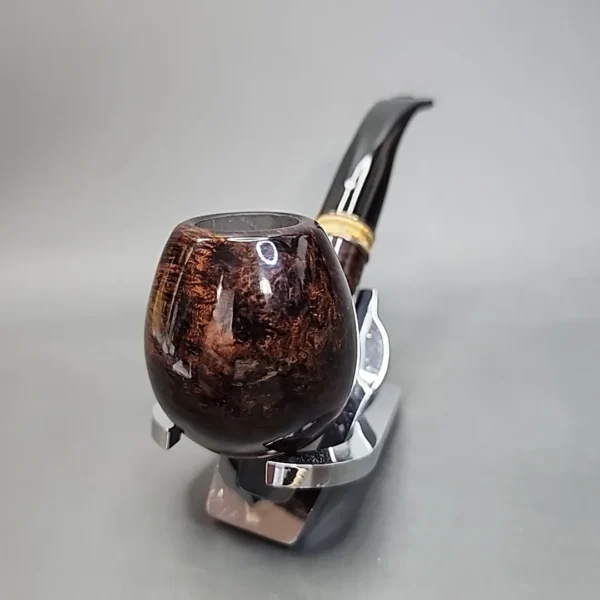 Vauen Stone 04 Smooth Bent Apple Estate Briar Pipe, Unsmoked, 9mm - Image 6