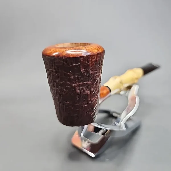 Dave Neeb Sandblasted Dublin with Bamboo Handmade Briar Pipe, New - Image 6