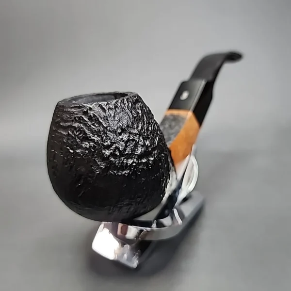 Ser Jacopo S1 Sandblasted Bent Apple Estate Briar Pipe, Unsmoked - Image 6