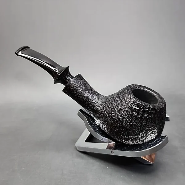 Tsuge Kaga 901 Sandblast Bent Brandy Estate Briar Pipe, Unsmoked - Image 7