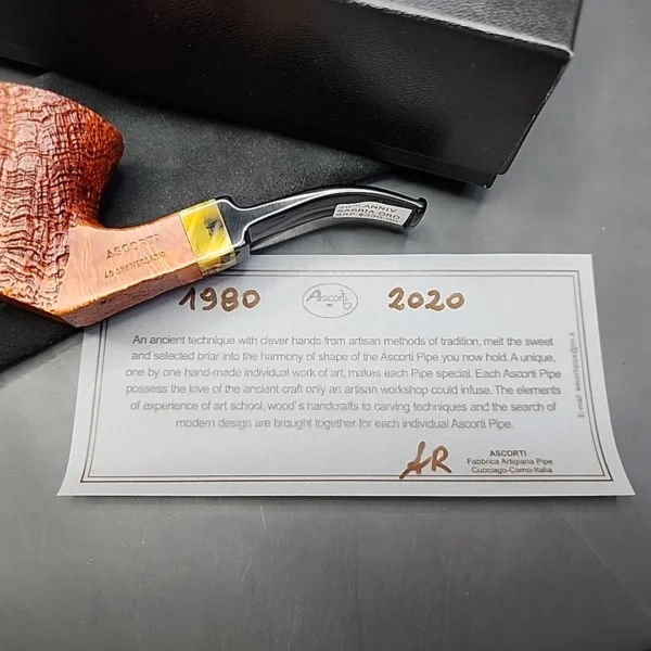 Ascorti 40th Anniversary Partially Sandblasted Dublin Sitter Estate Briar Pipe, Unsmoked - Image 7