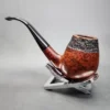 WO Larsen Partially Rusticated Bent Egg Estate Briar Pipe - Image 7