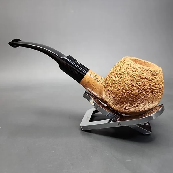 Ser Jacopo Spongia R2 Rusticated Bent Apple Estate Briar Pipe, Unsmoked - Image 8
