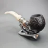Ser Jacopo Pulchra Albus et Niger, Sandblasted Bent Apple Estate Briar Pipe, Unsmoked - Image 8