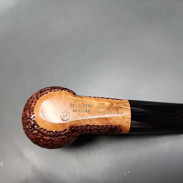 Ser Jacopo R1 Rusticated Straight Apple Estate Briar Pipe, Unsmoked - Image 9