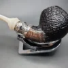 Ser Jacopo Pulchra Albus et Niger, Sandblasted Bent Apple Estate Briar Pipe, Unsmoked - Image 9