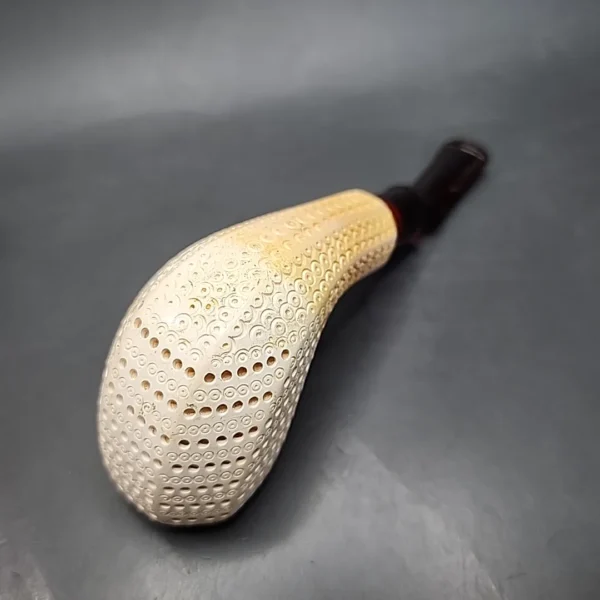 SMS lattice Bent Panel Estate Block Meerschaum Pipe - Image 9