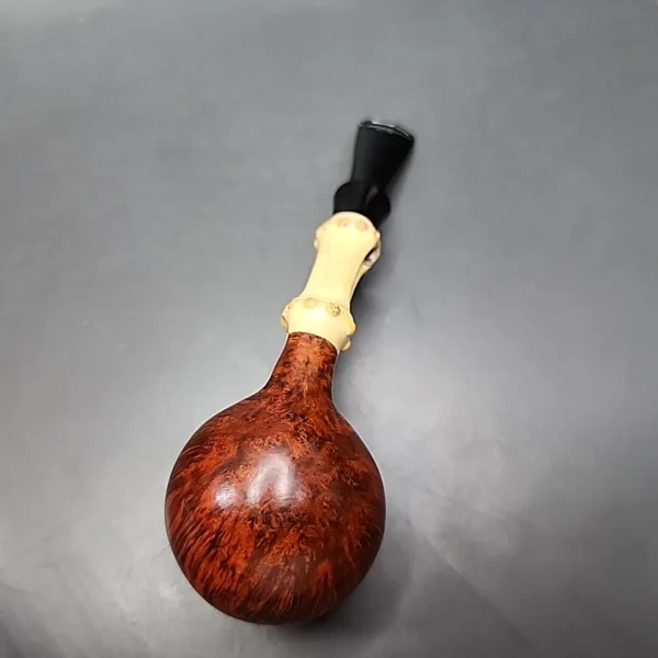 Ichi Kitahara 2016 Smooth Apple w/ Bamboo Handmade Briar Pipe, Unsmoked - Image 9