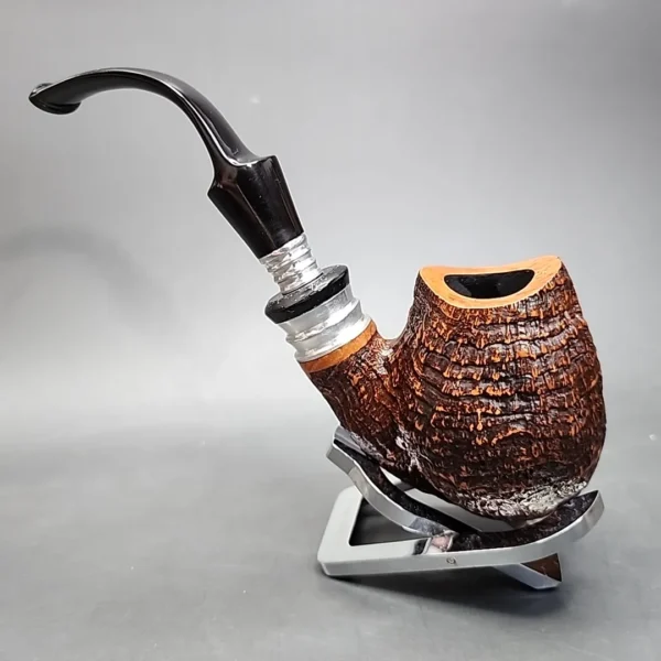Mastro Beraldi Sandblasted Bent Egg Estate Briar Pipe, Unsmoked [SOLD] - Image 9