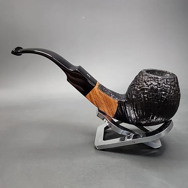 Ser Jacopo S1 Sandblasted Bent Apple Estate Briar Pipe, Unsmoked - Image 9