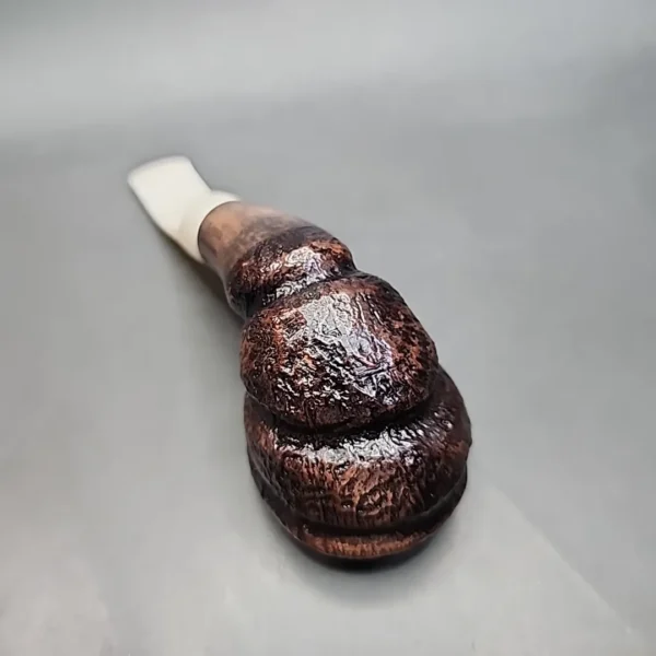 Mastro Geppetto Spiral Carved Horn Estate Briar Pipe, Unsmoked - Image 10