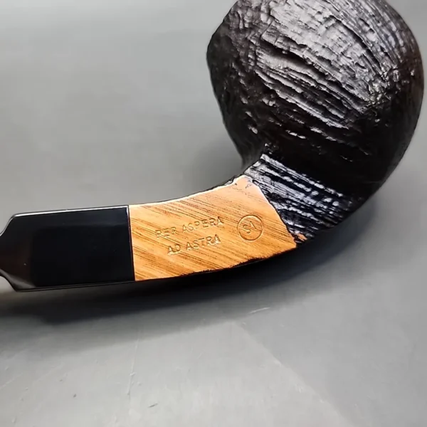 Ser Jacopo S1 Sandblasted Bent Apple Estate Briar Pipe, Unsmoked - Image 10
