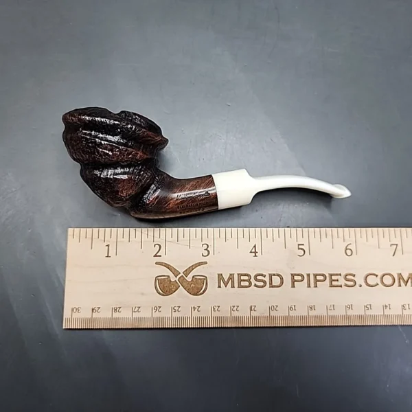Mastro Geppetto Spiral Carved Horn Estate Briar Pipe, Unsmoked - Image 11