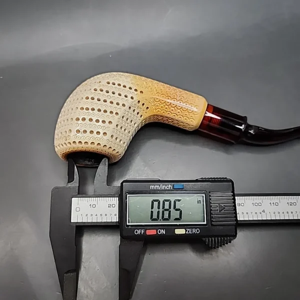 SMS lattice Bent Panel Estate Block Meerschaum Pipe - Image 11