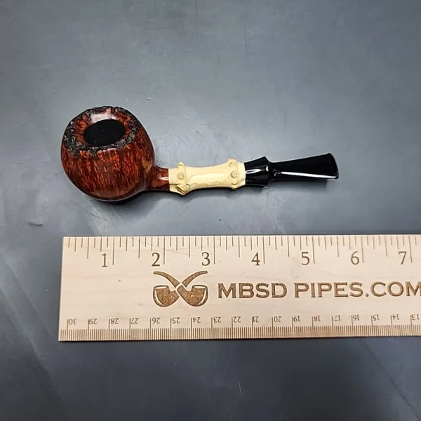 Ichi Kitahara 2016 Smooth Apple w/ Bamboo Handmade Briar Pipe, Unsmoked - Image 11