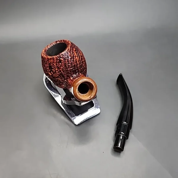 Ser Jacopo S2 Sandblasted Bent Apple Estate Briar Pipe, Italian Estates - Image 11