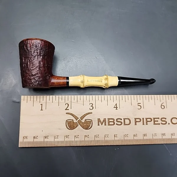Dave Neeb Sandblasted Dublin with Bamboo Handmade Briar Pipe, New - Image 11