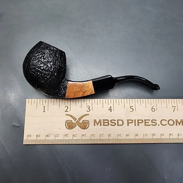 Ser Jacopo S1 Sandblasted Bent Apple Estate Briar Pipe, Unsmoked - Image 11