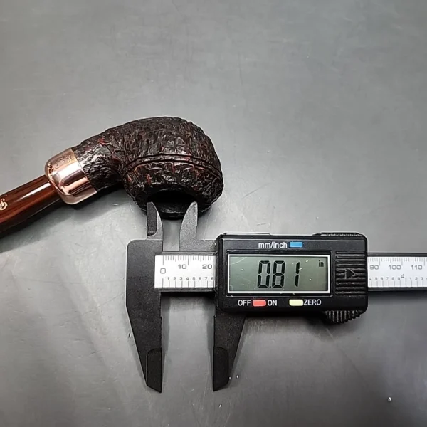Peterson 2019 Christmas 999 Rusticated Bent Rhodesian Estate Briar Pipe, Irish Estates [SOLD] - Image 11