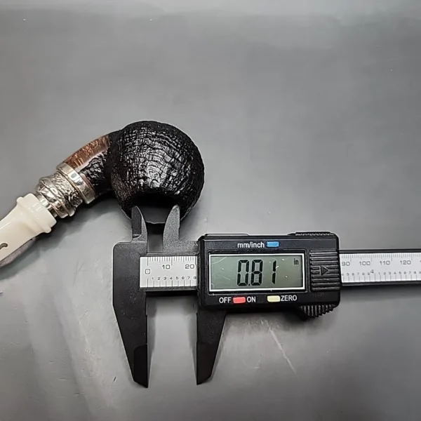 Ser Jacopo Pulchra Albus et Niger, Sandblasted Bent Apple Estate Briar Pipe, Unsmoked - Image 12