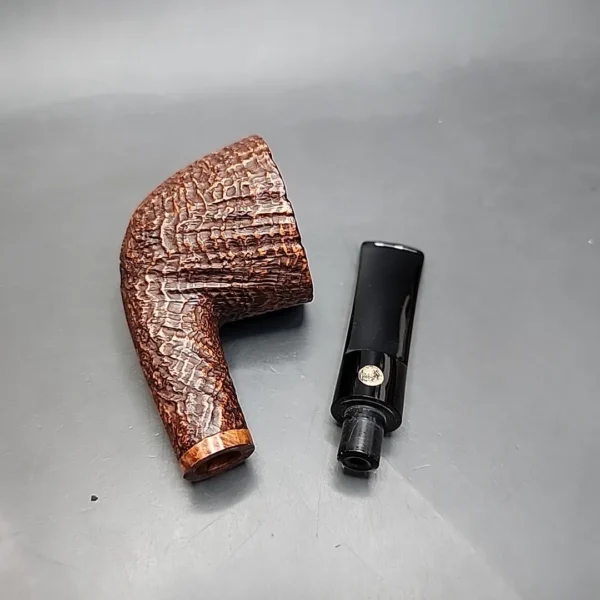 Mastro De Paja 1B Gigante, Sandblasted Bent Dublin Estate Briar Pipe, Unsmoked [SOLD] - Image 12