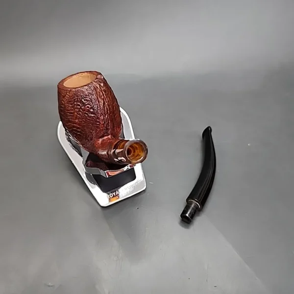 Dave Neeb Sandblasted Bent Egg Handmade Briar Pipe, New - Image 12