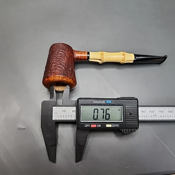 Dave Neeb Sandblasted Dublin with Bamboo Handmade Briar Pipe, New - Image 12