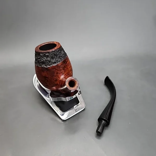 WO Larsen Partially Rusticated Bent Egg Estate Briar Pipe - Image 12