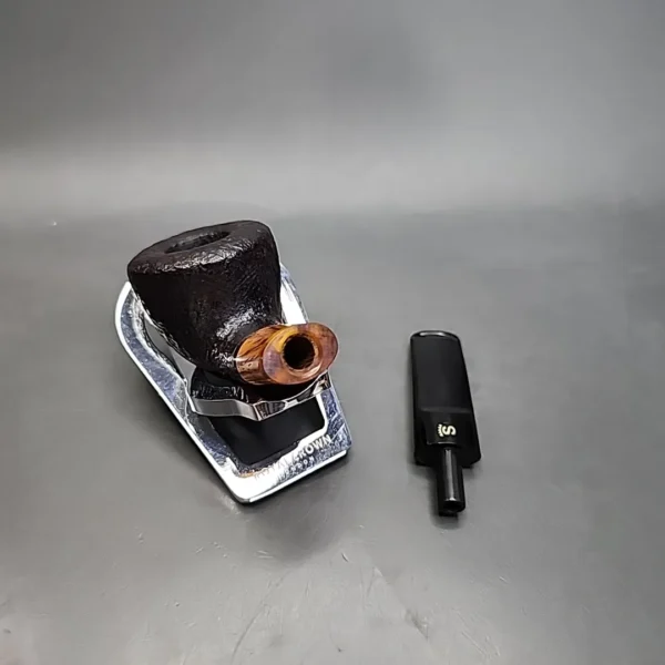 Stanwell Zebrano Sandblasted Bent Dublin Estate Briar Pipe, Danish Estates - Image 12