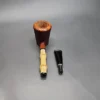 Dave Neeb Sandblasted Dublin with Bamboo Handmade Briar Pipe, New - Image 13