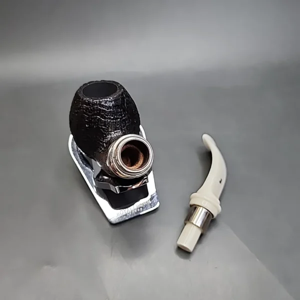 Ser Jacopo Pulchra Albus et Niger, Sandblasted Bent Apple Estate Briar Pipe, Unsmoked - Image 13