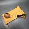Adam Davidson Sandblasted Apple w Bamboo Estate Briar Pipe, Unsmoked [SOLD] - Image 13