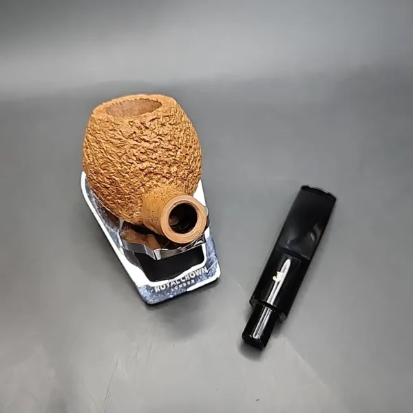 Ser Jacopo Spongia R2 Rusticated Bent Apple Estate Briar Pipe, Unsmoked - Image 14